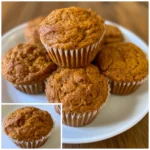 Muffins cooling on a wire rack with pumpkin and cinnamon sticks nearby.