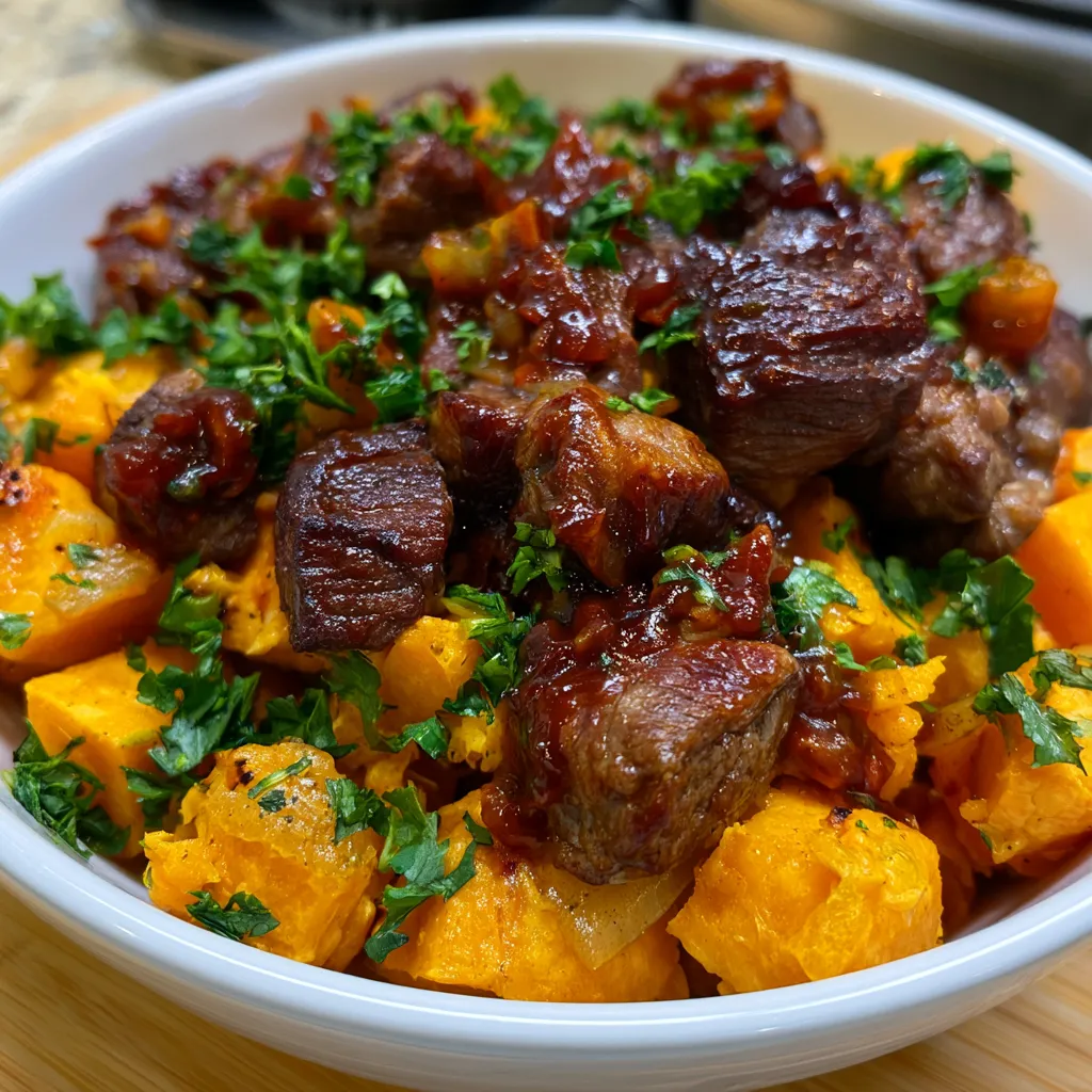 BBQ Beef Sweet Potato Bowl