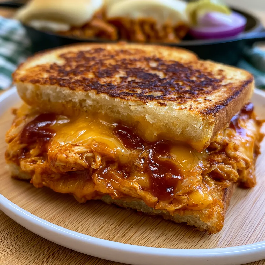 BBQ Chicken Grilled Cheese Sandwich