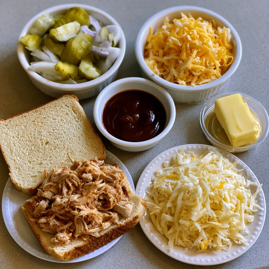 BBQ Chicken Grilled Cheese Sandwich