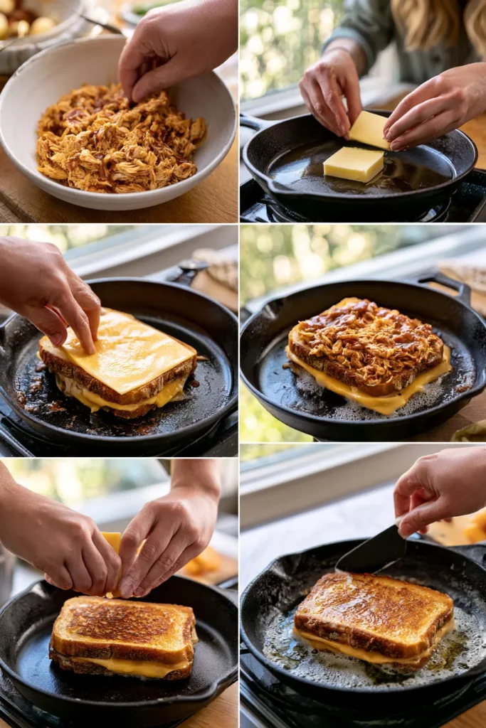 BBQ Chicken Grilled Cheese Sandwich