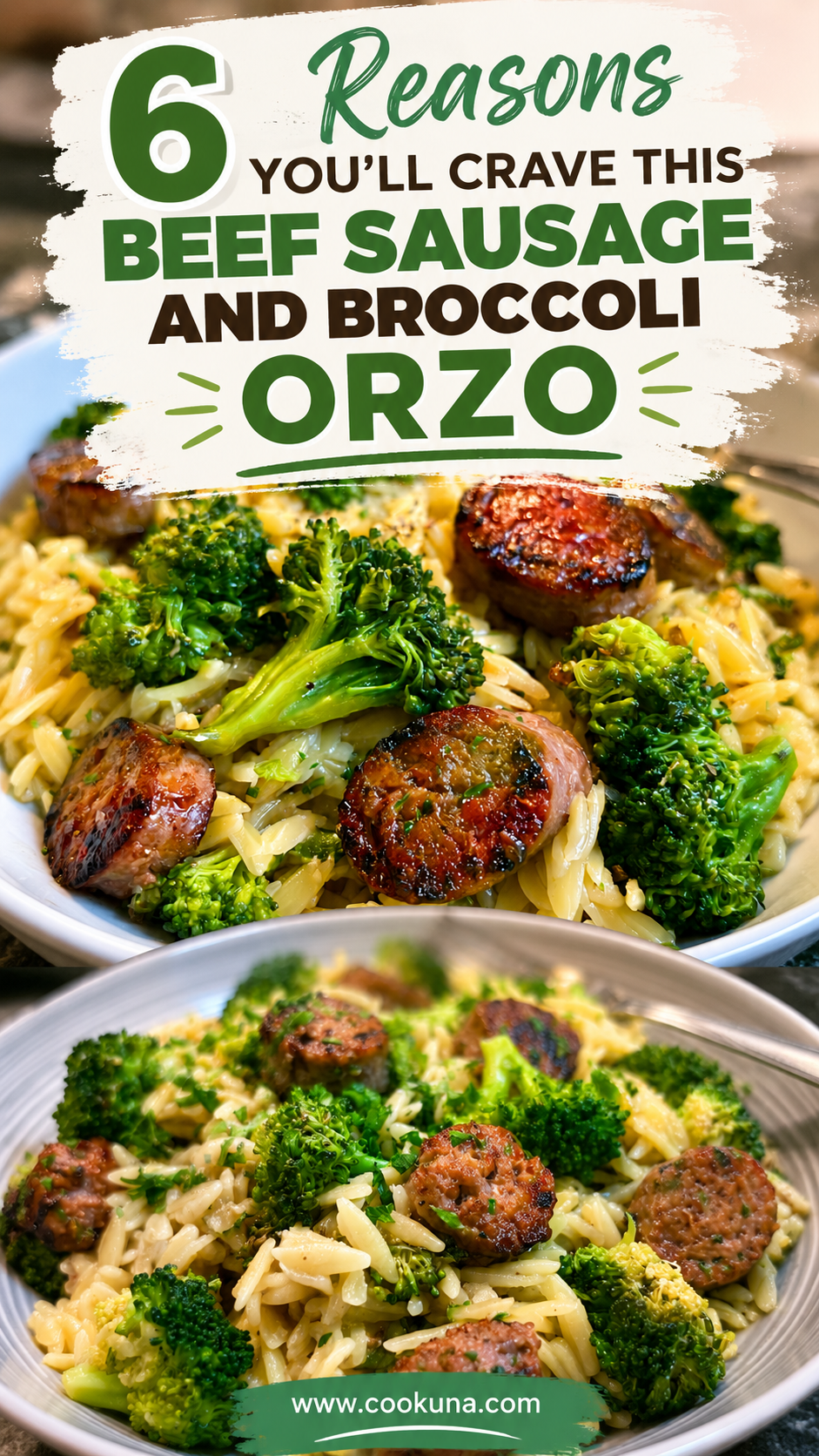 Beef Sausage and Broccoli Orzo