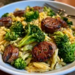 Beef Sausage and Broccoli Orzo