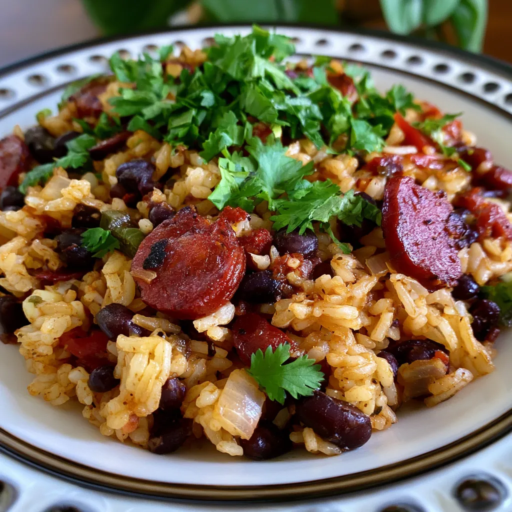 Black Beans and Rice with Smoked Beef