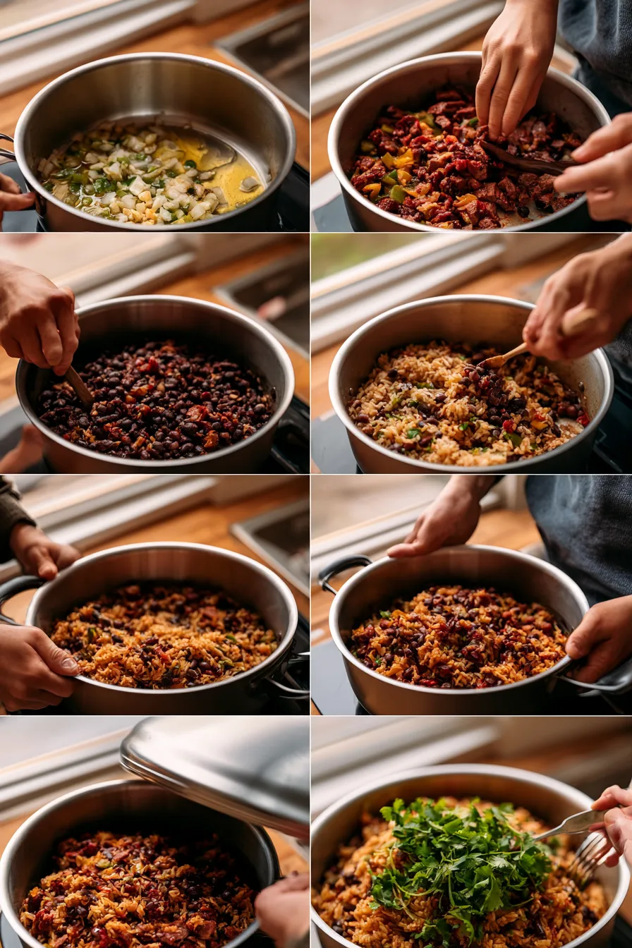Black Beans and Rice with Smoked Beef