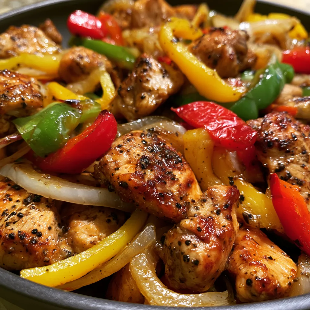 Black Pepper Chicken with Peppers