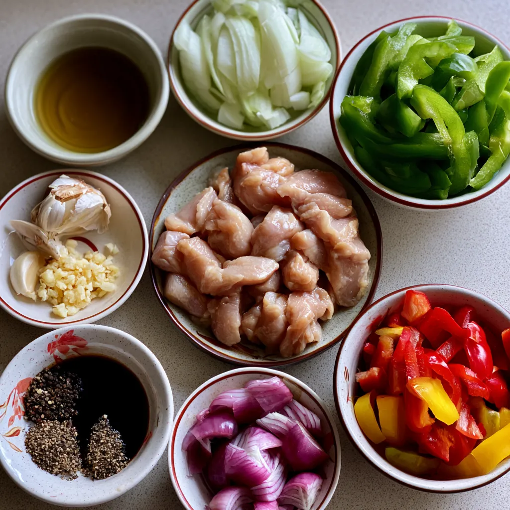 Black Pepper Chicken with Peppers
