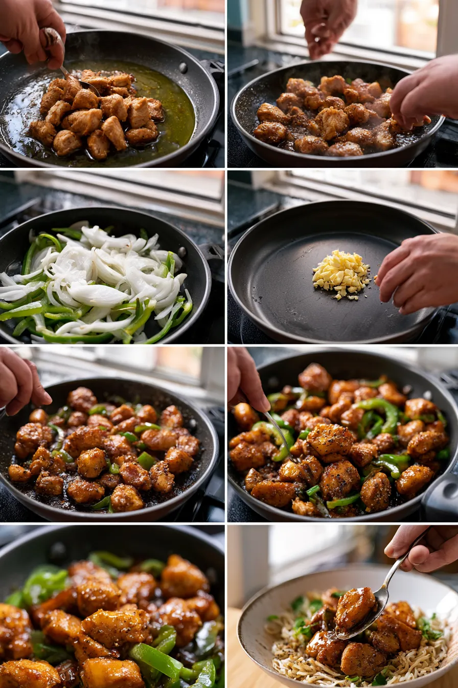 Black Pepper Chicken with Peppers