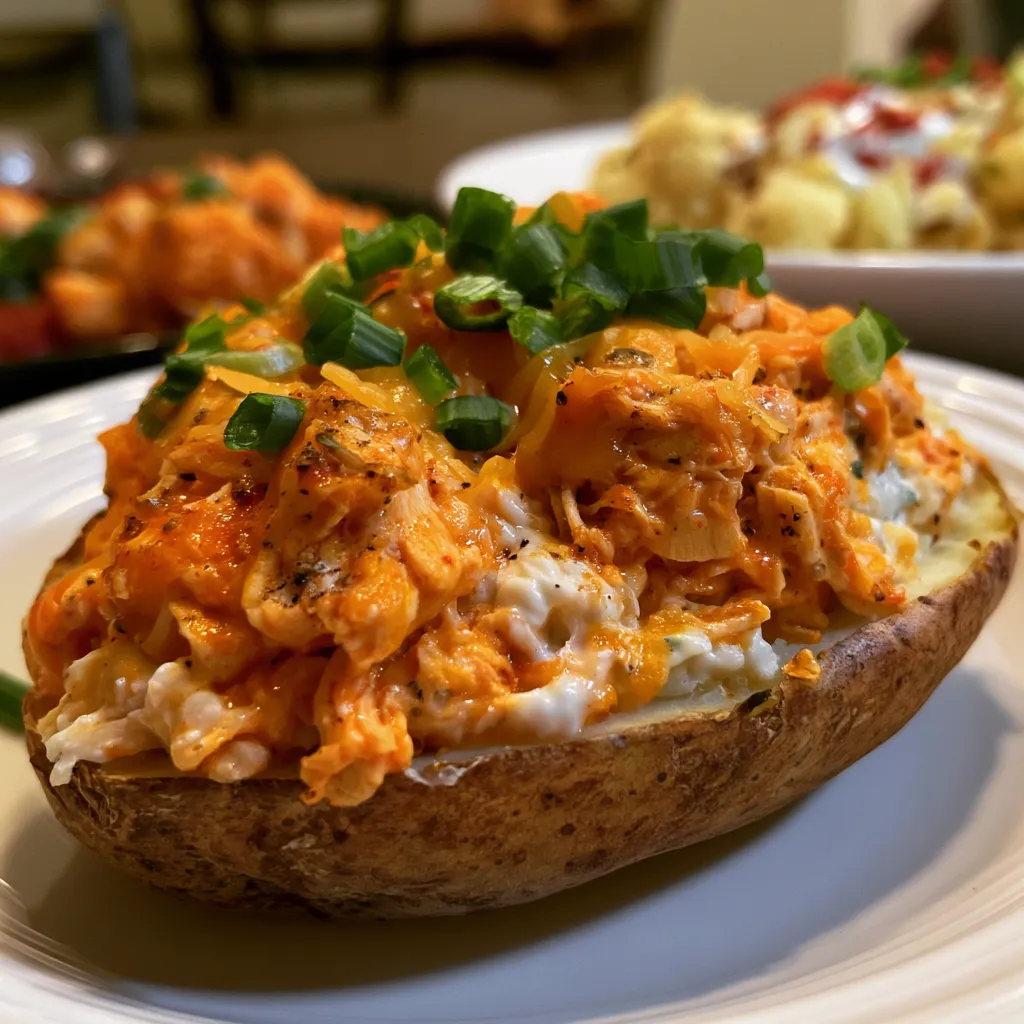 Buffalo Chicken Baked Potatoes