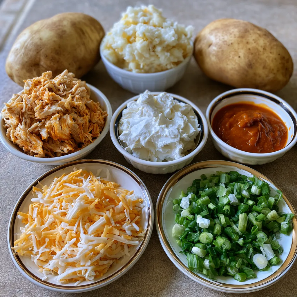 Buffalo Chicken Baked Potatoes