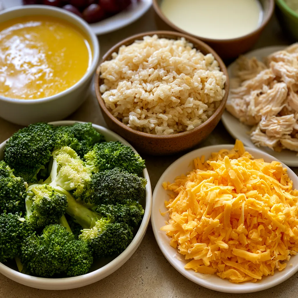 Cheesy Broccoli Chicken and Rice Casserole