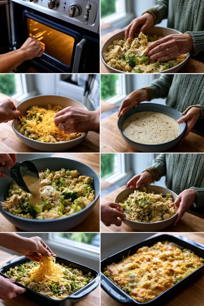 Cheesy Broccoli Chicken and Rice Casserole