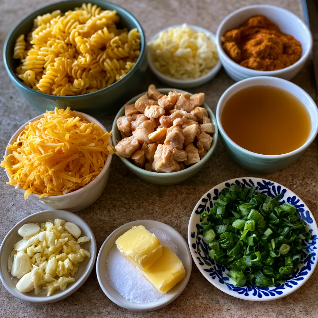 Cheesy Cajun Garlic Chicken Rotini Skillet