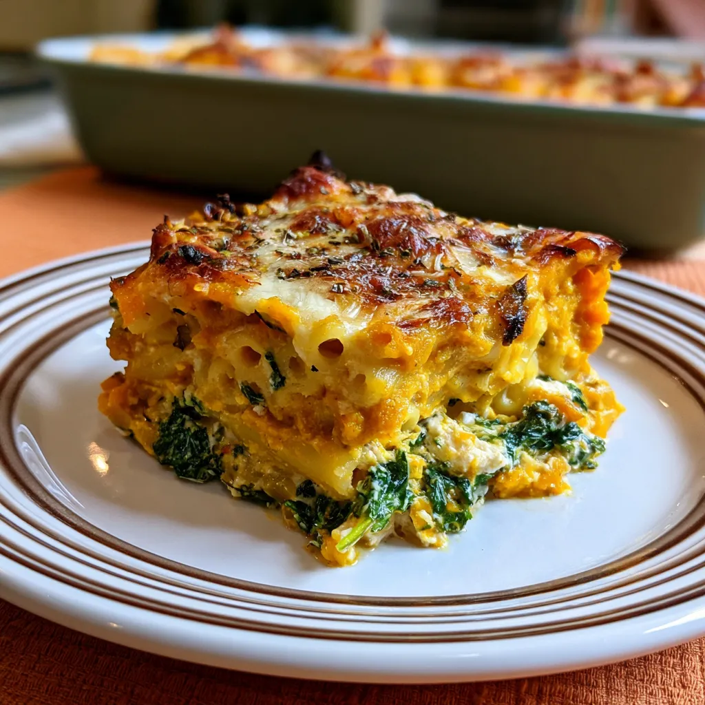 Cheesy Pumpkin Ricotta Pasta Bake