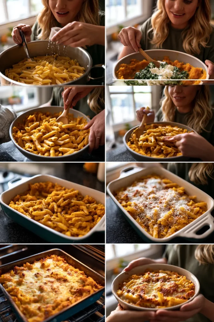 Cheesy Pumpkin Ricotta Pasta Bake