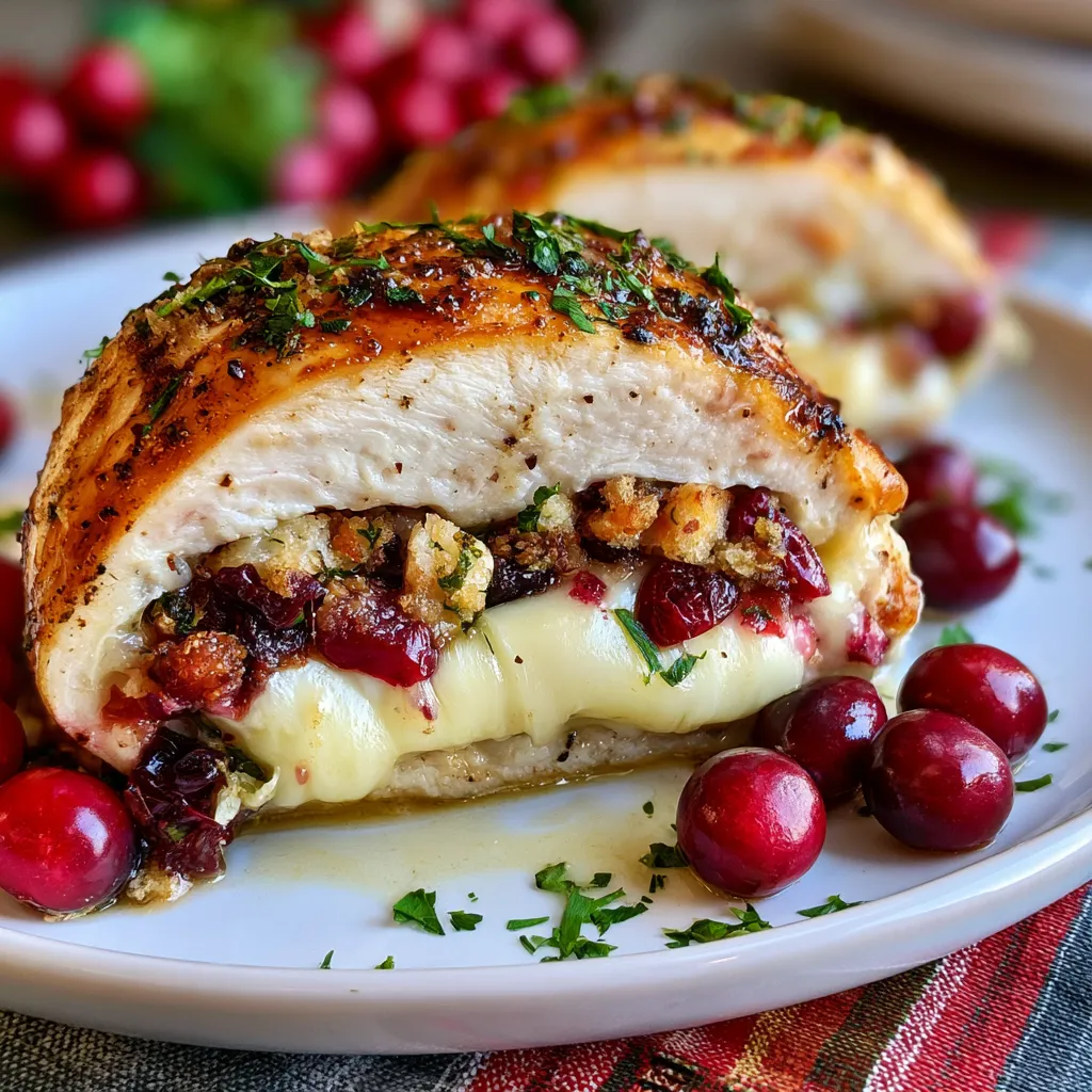 Cranberry Brie Stuffed Chicken