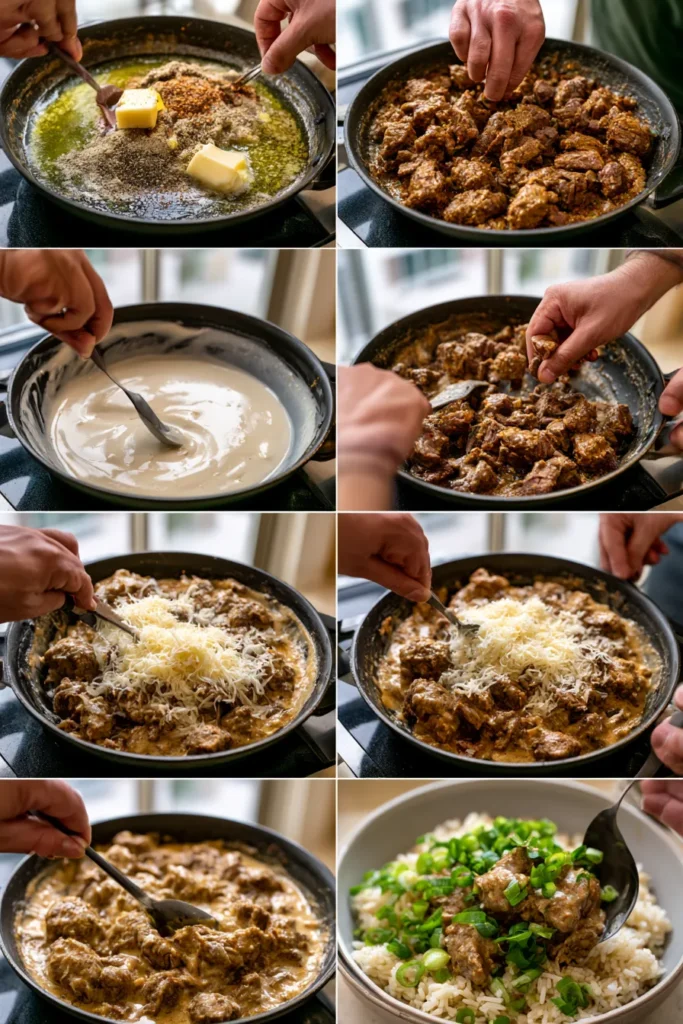 Creamy Cajun Beef & Rice Bowls