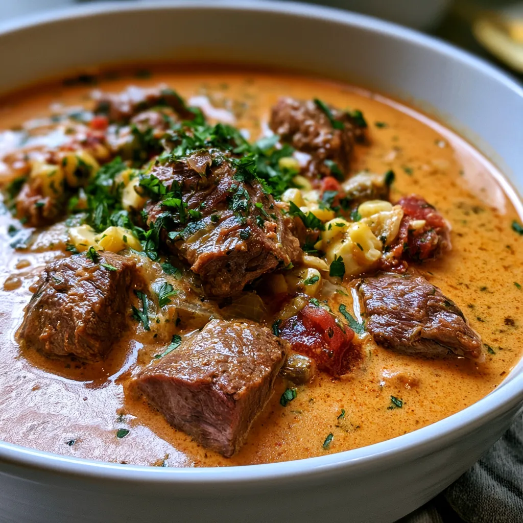 Creamy Chipotle Beef Soup
