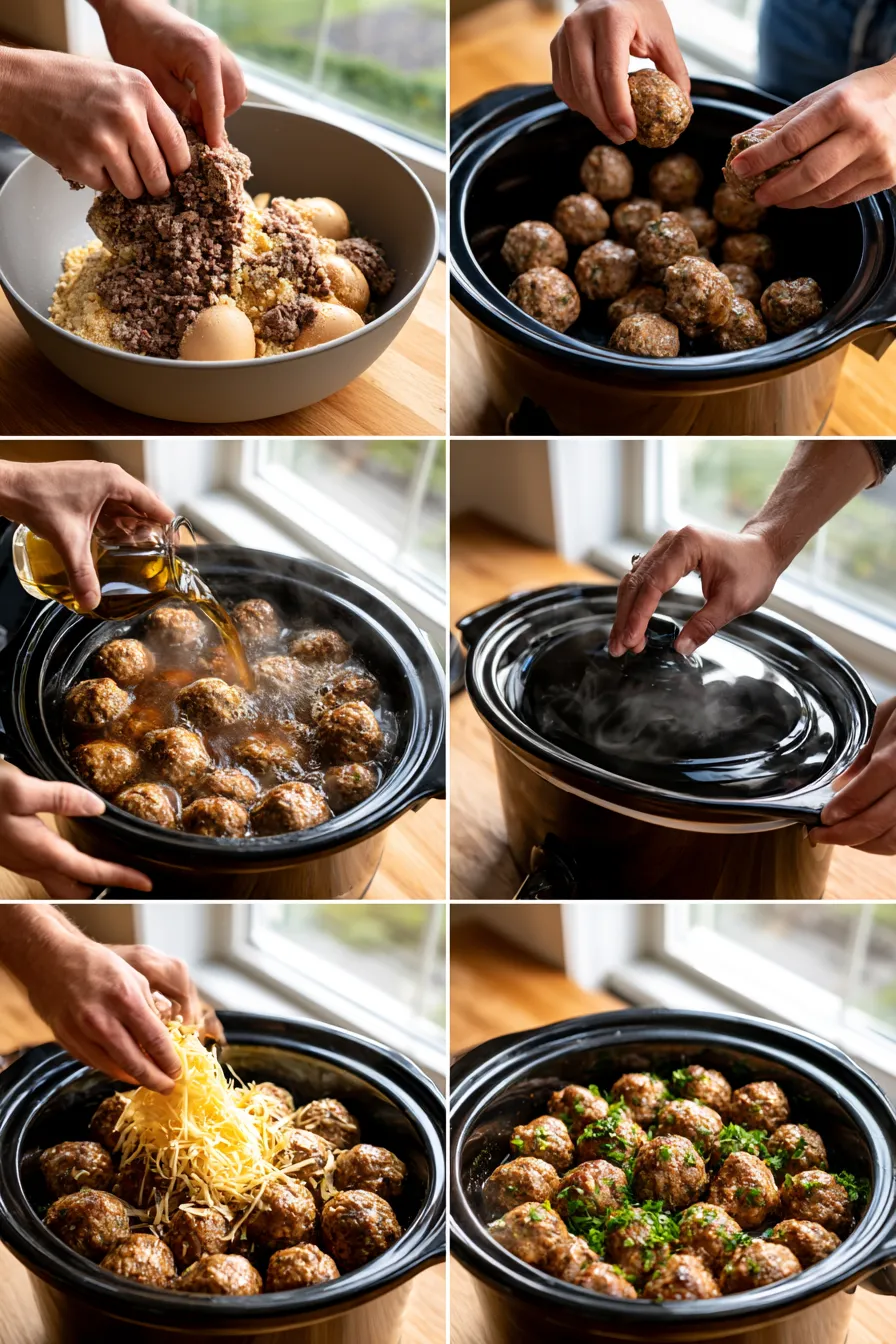 Crock Pot French Onion Meatballs