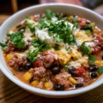 Crockpot Creamy Beef Taco Soup