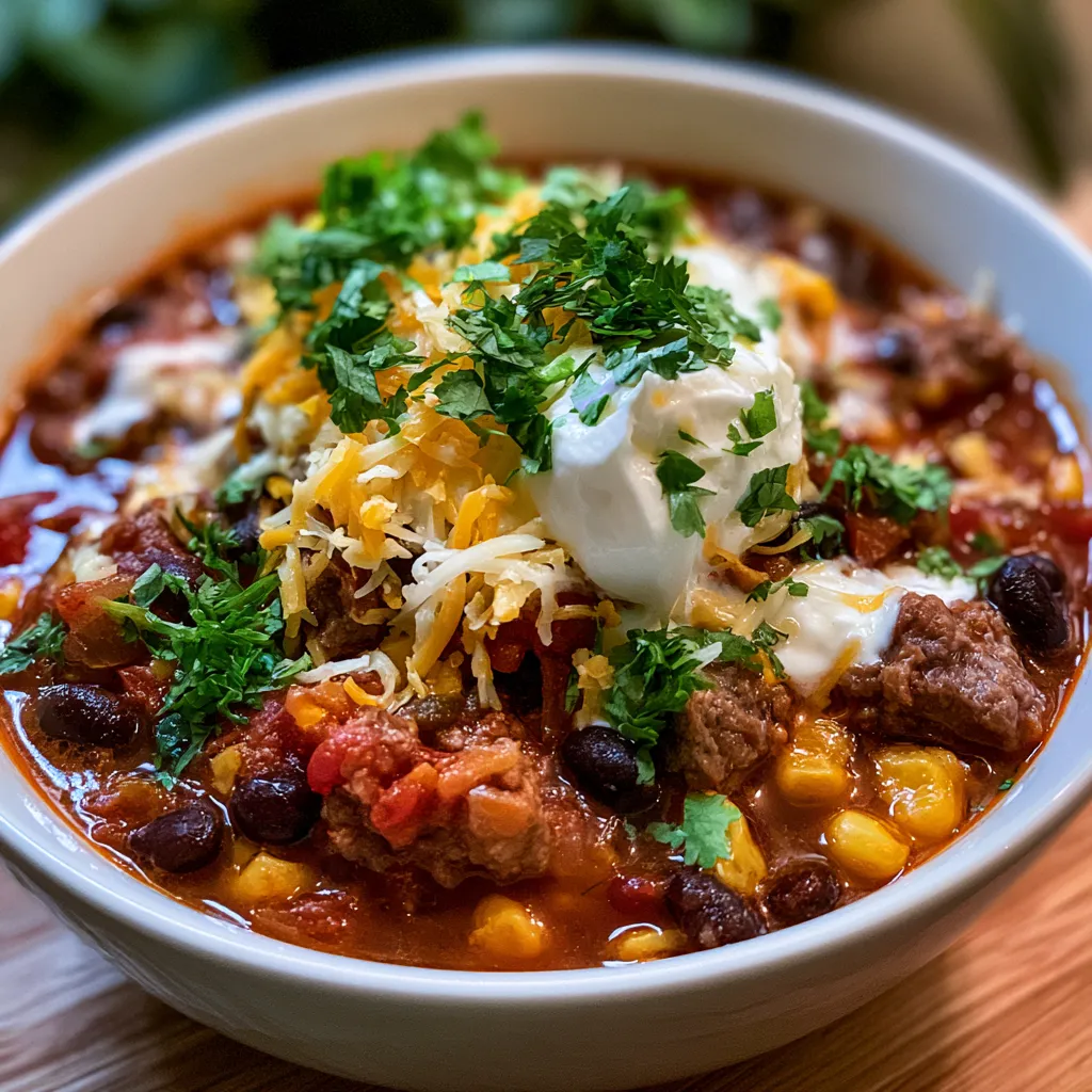 Crockpot Creamy Beef Taco Soup