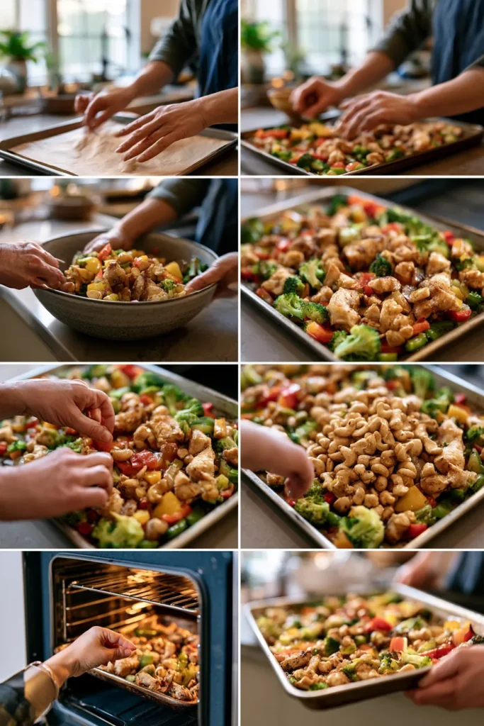Easy Sheet Pan Cashew Chicken