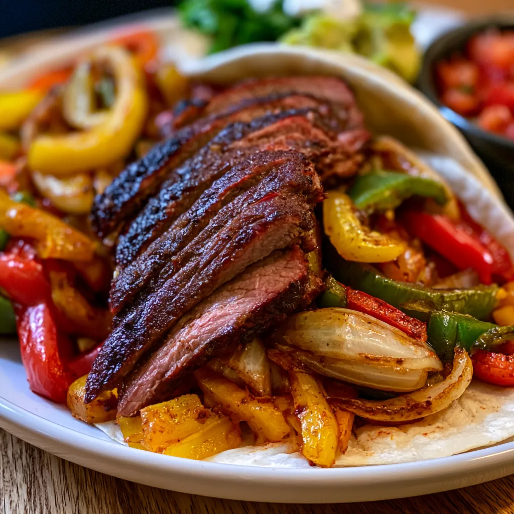 Easy Sheet Pan Smoked Beef Fajitas