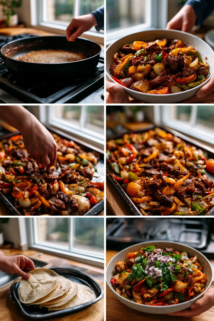 Easy Sheet Pan Smoked Beef Fajitas