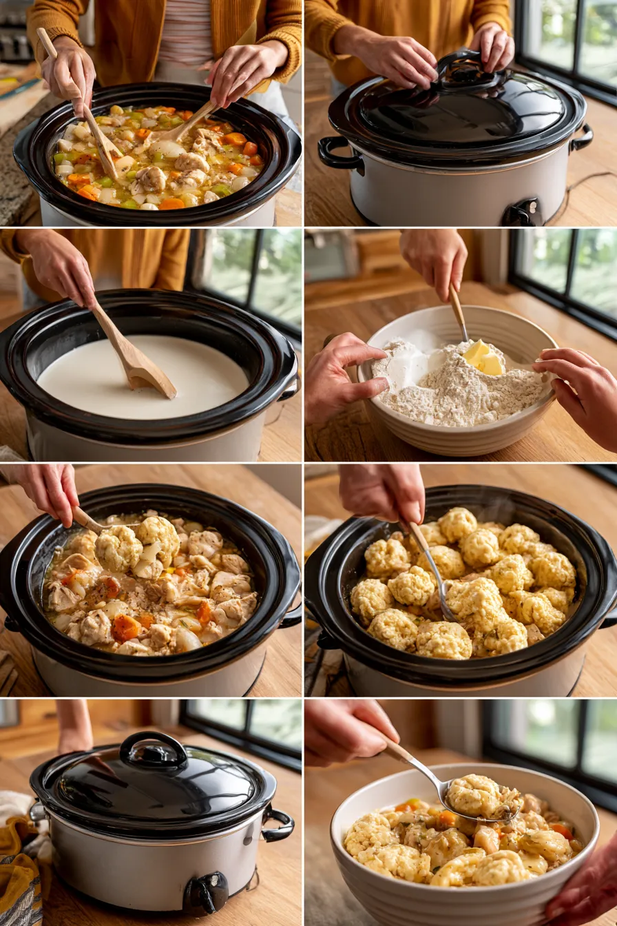 Easy Slow Cooker Chicken and Dumplings