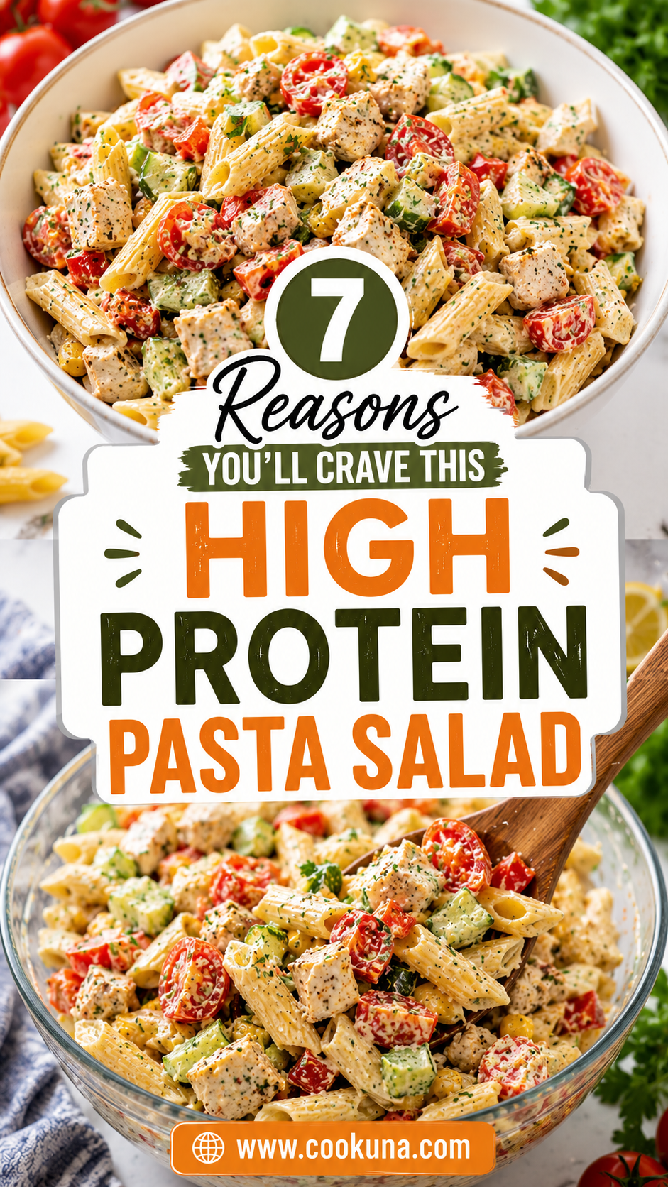 Healthy High Protein Pasta Salad with Chicken