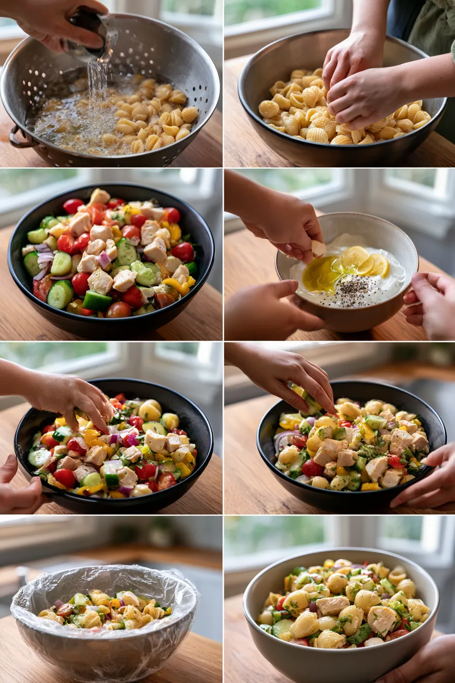 Healthy High Protein Pasta Salad with Chicken