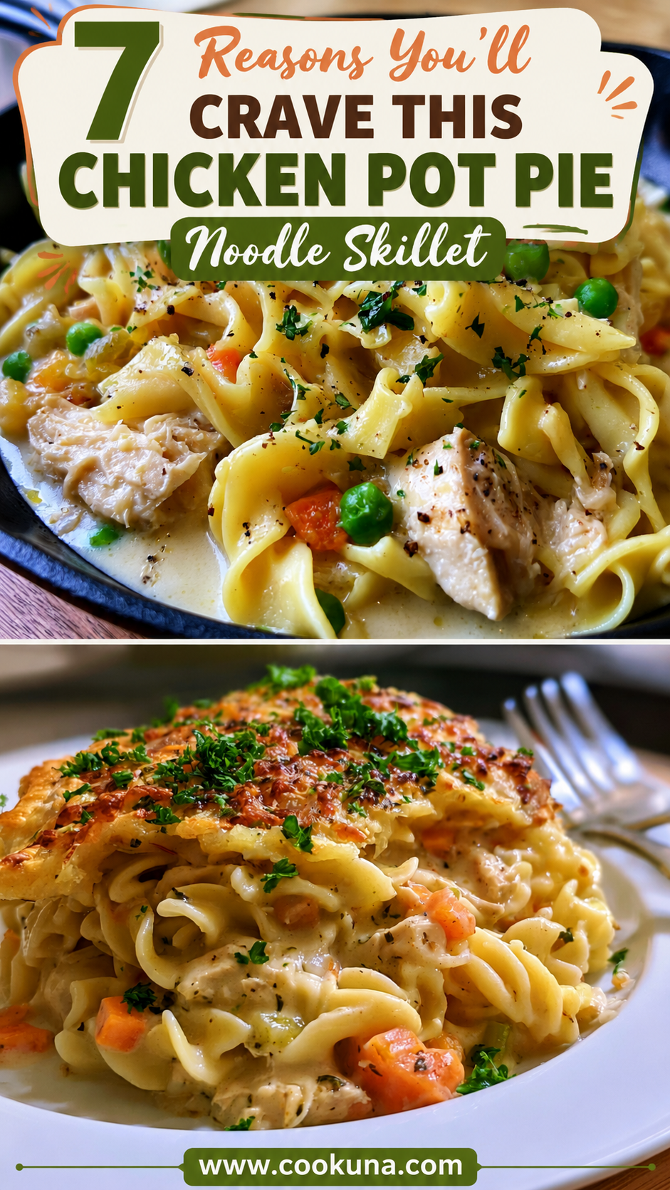 Homemade Chicken Pot Pie Noodle Skillet