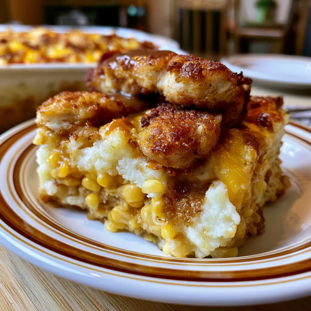 Mashed Potato Casserole with Chicken Strips
