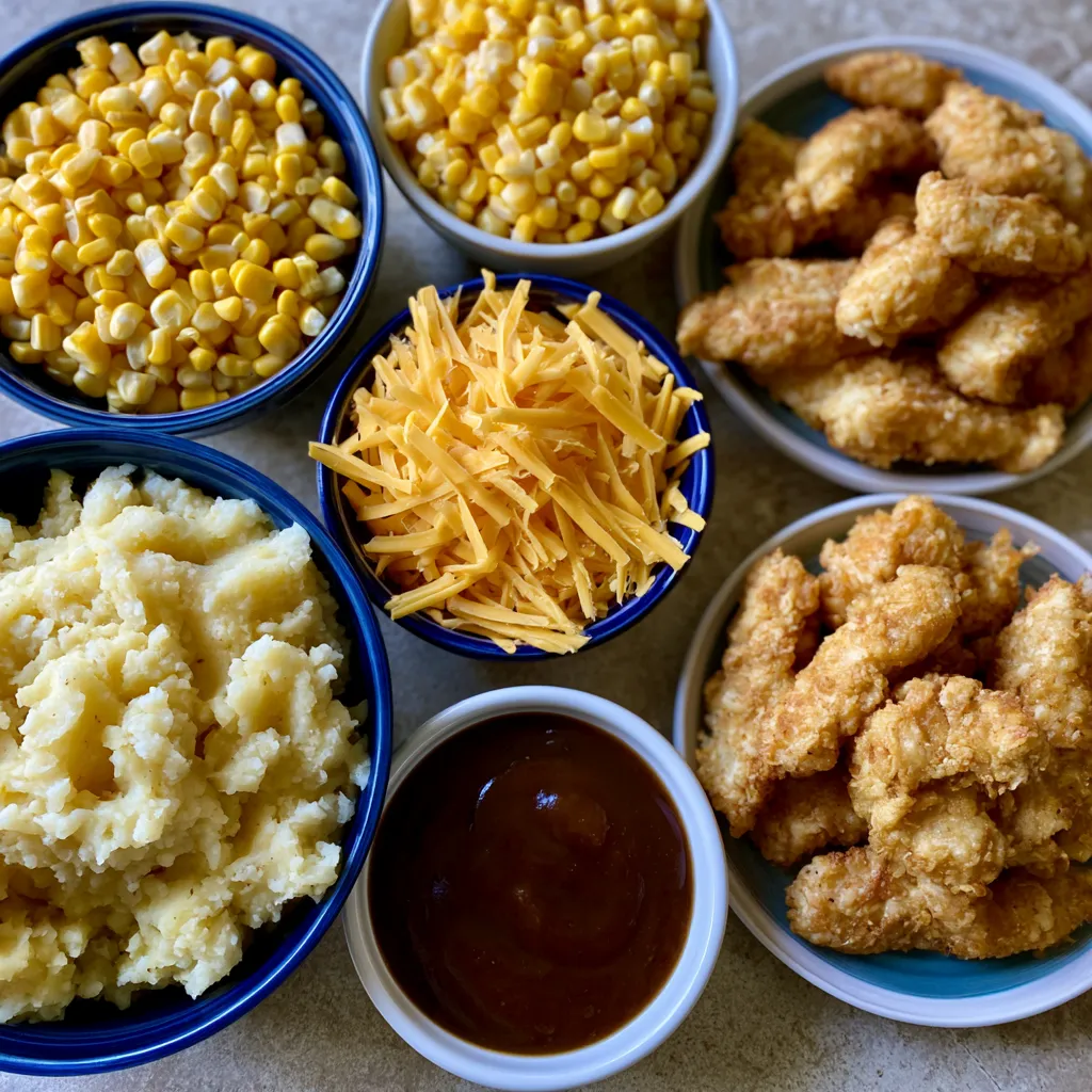 Mashed Potato Casserole with Chicken Strips