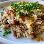 One-Pot Garlic Parmesan Beef and Rice