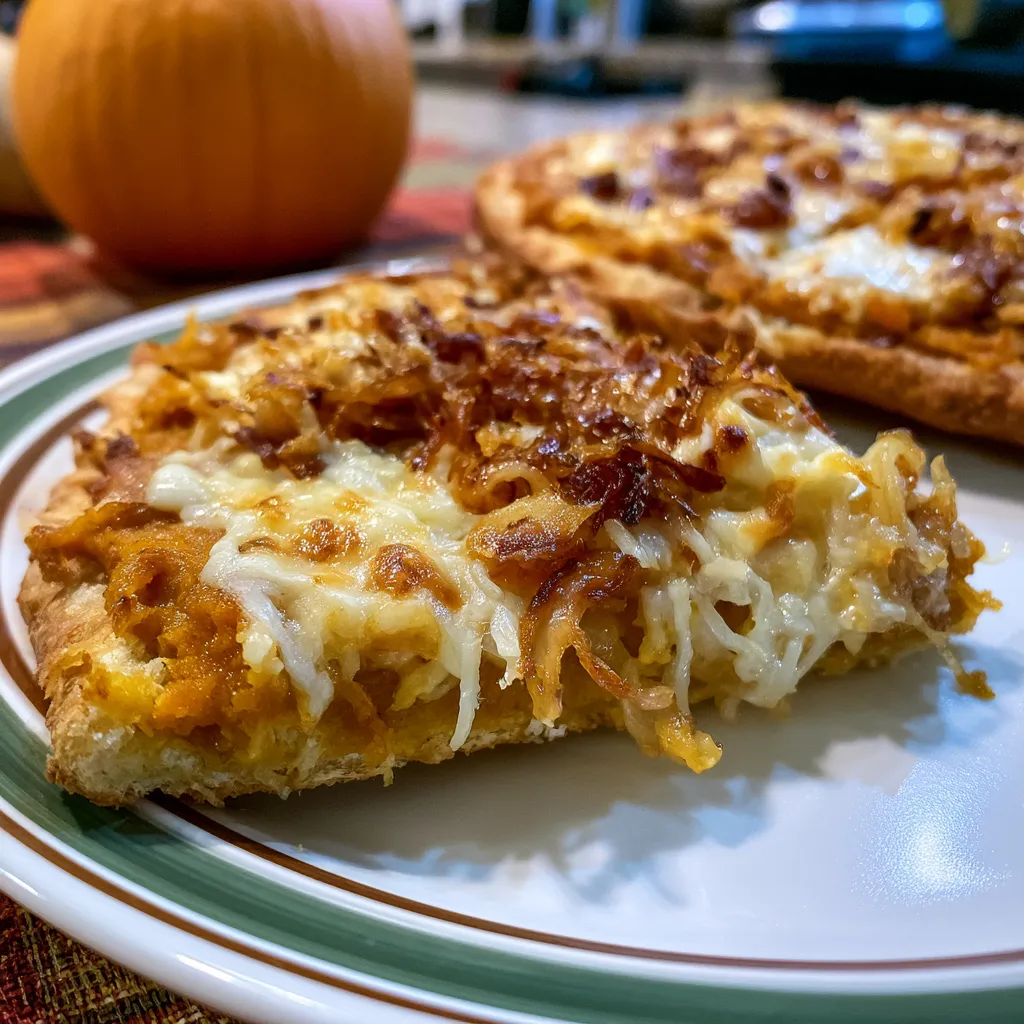 Pumpkin Gouda Pizza with Caramelized Onions