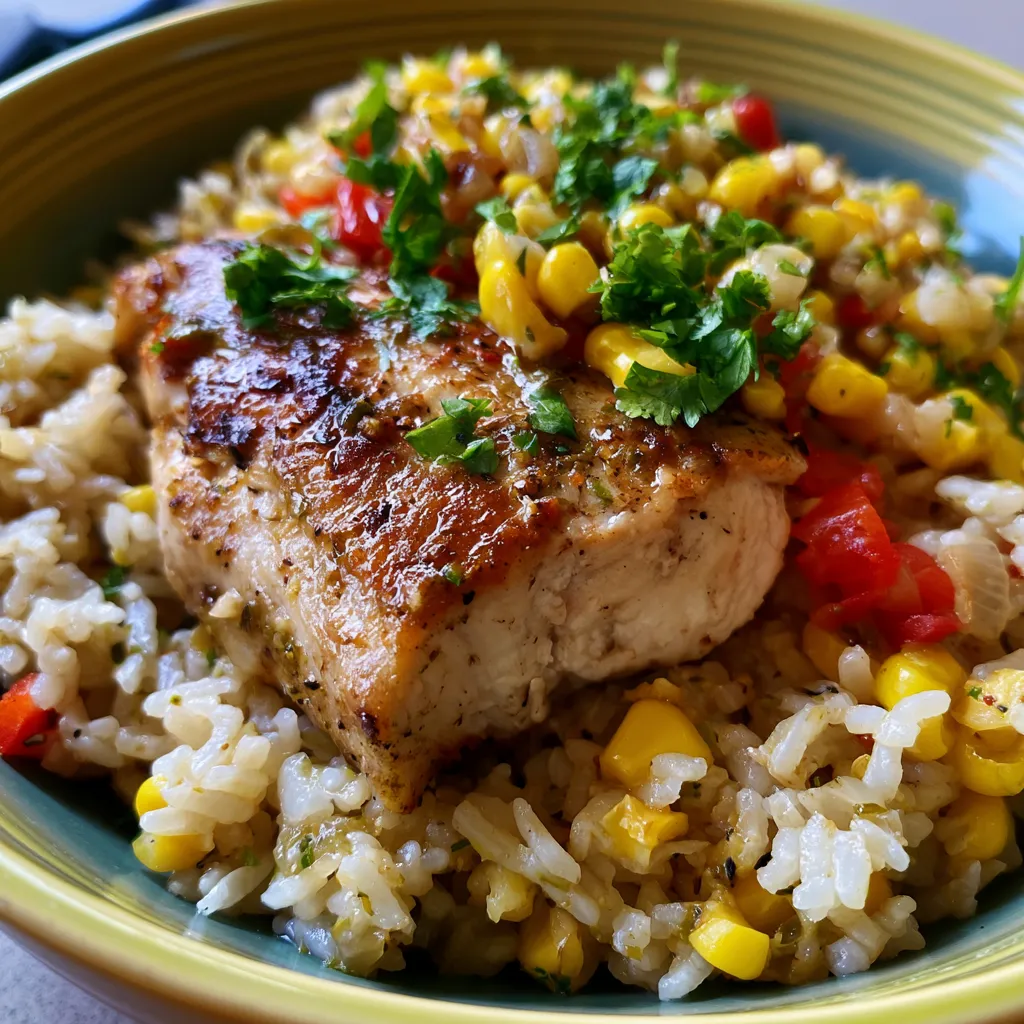 Salsa Verde Chicken & Rice Skillet