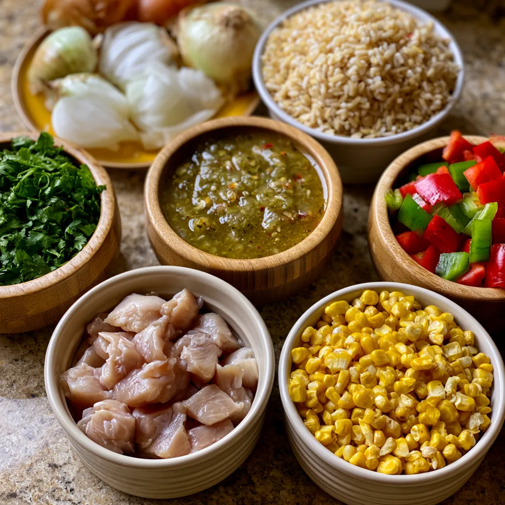 Salsa Verde Chicken & Rice Skillet