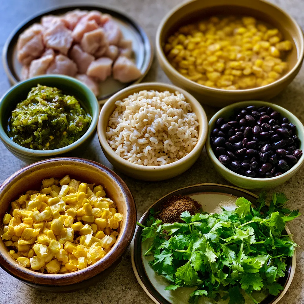 Salsa Verde Chicken & Rice Skillet