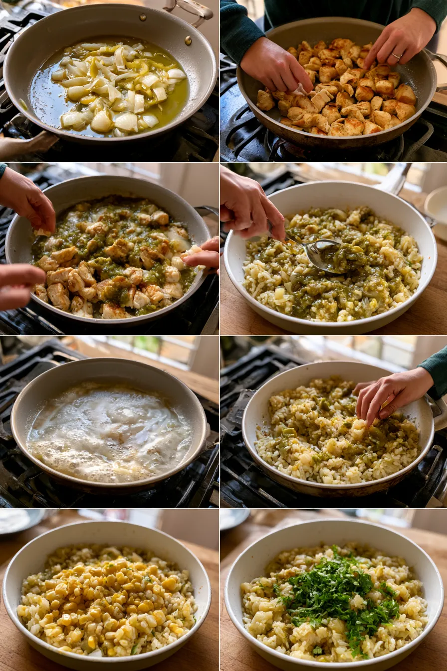 Salsa Verde Chicken & Rice Skillet