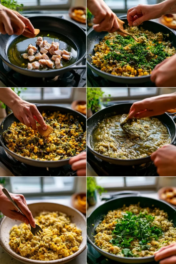 Salsa Verde Chicken & Rice Skillet