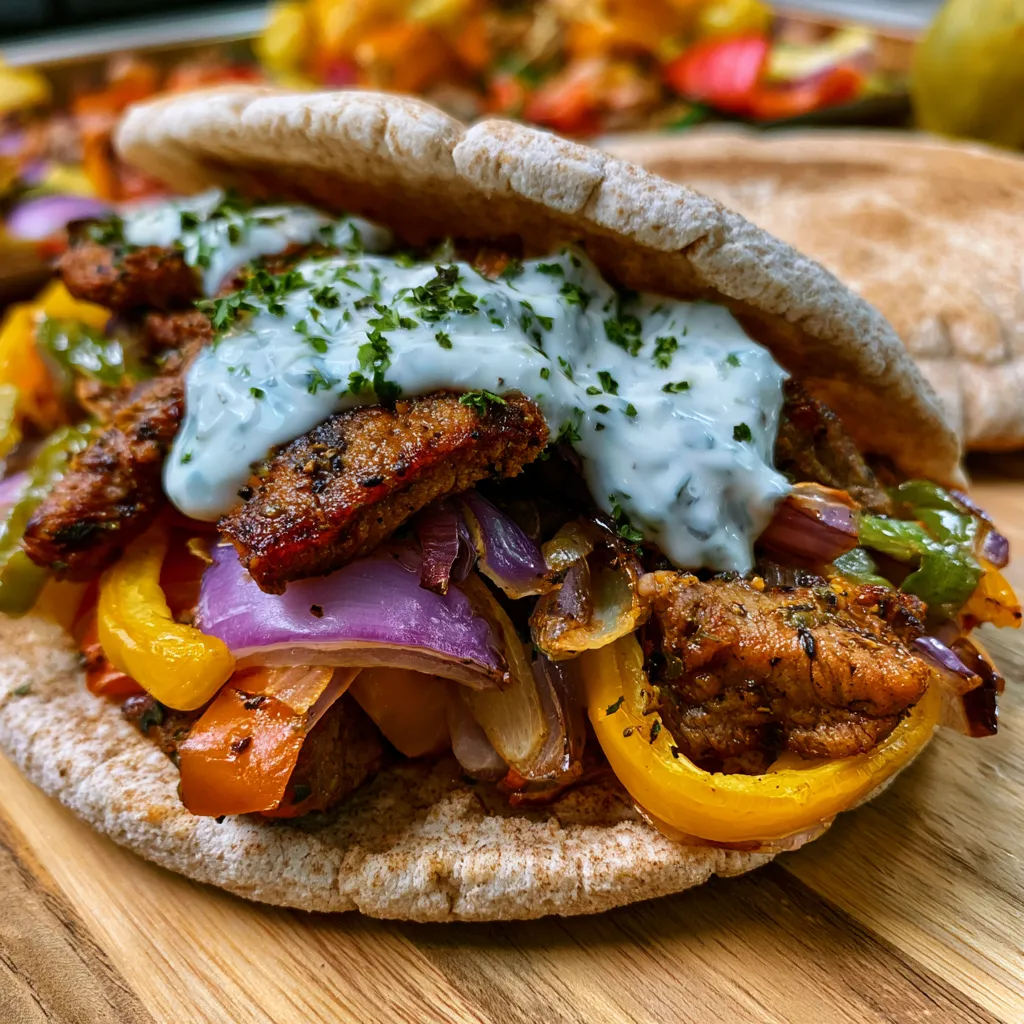 Sheet Pan Beef Pitas with Herby Ranch