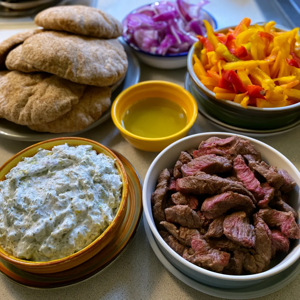 Sheet Pan Beef Pitas with Herby Ranch