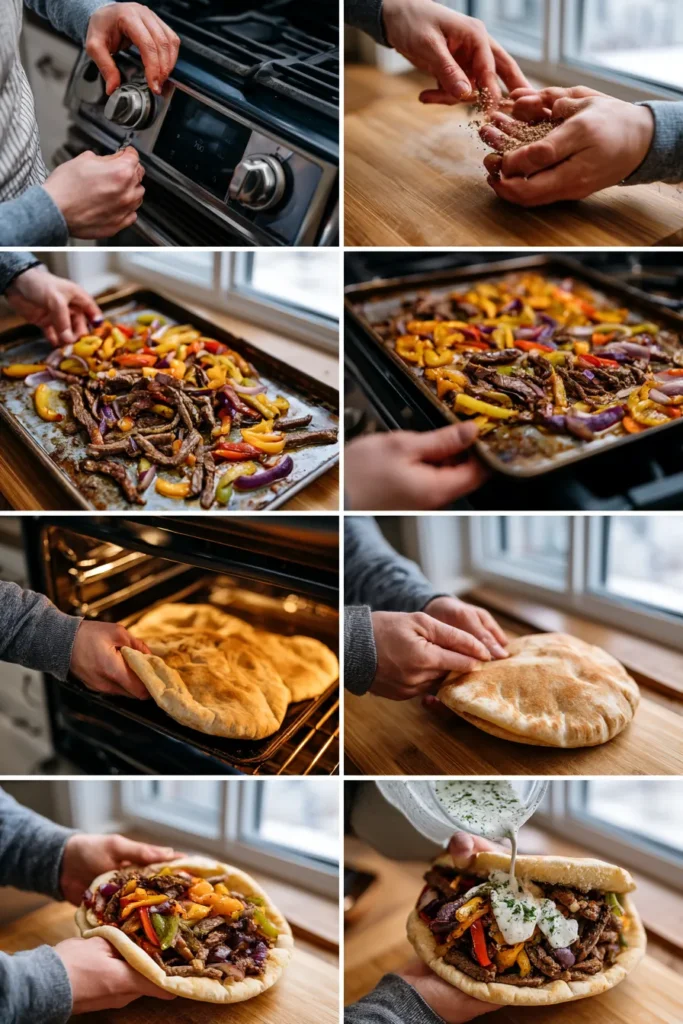 Sheet Pan Beef Pitas with Herby Ranch