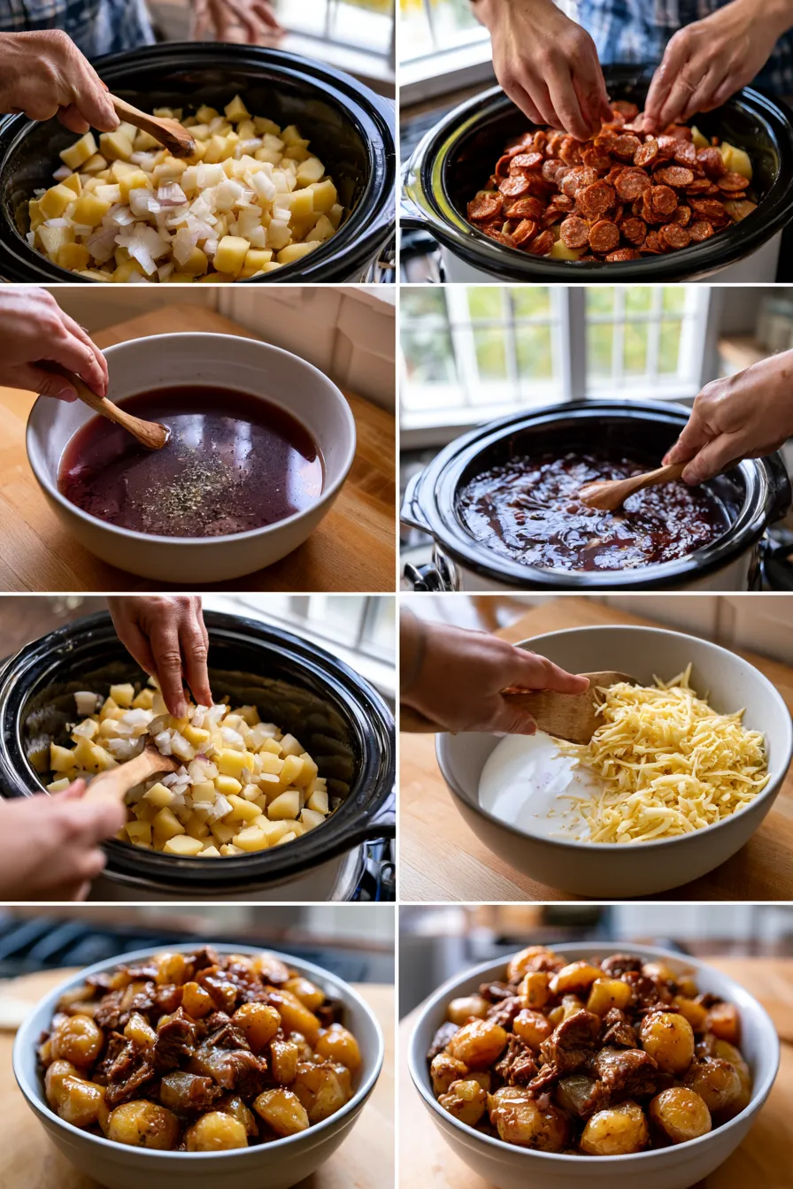 Slow Cooker Beef and Potato Casserole