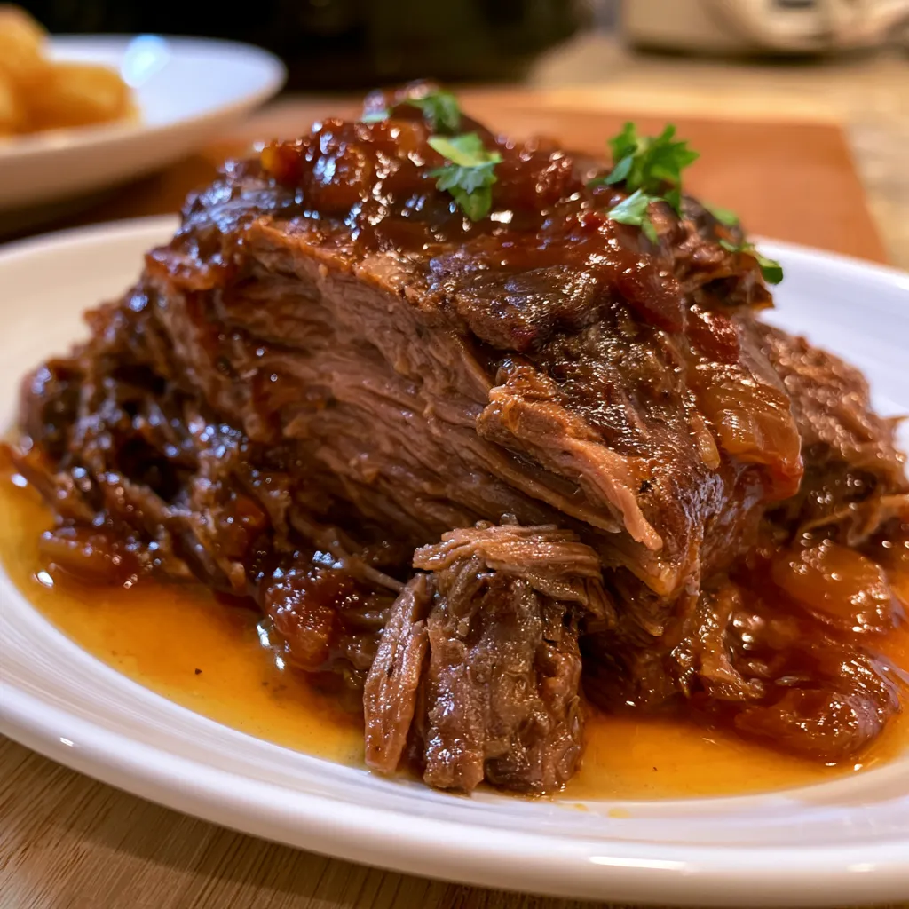 Slow Cooker Shredded BBQ Beef Recipe