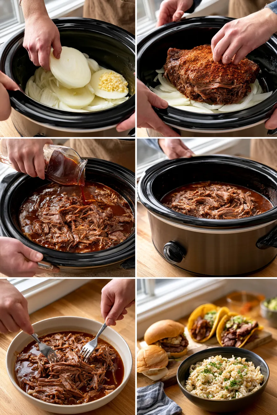 Slow Cooker Shredded BBQ Beef Recipe