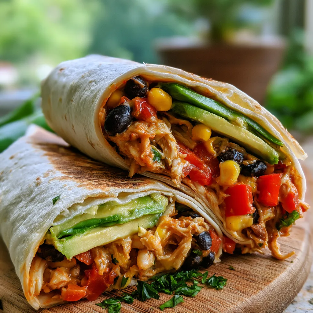 Southwestern Shredded Chicken Wraps
