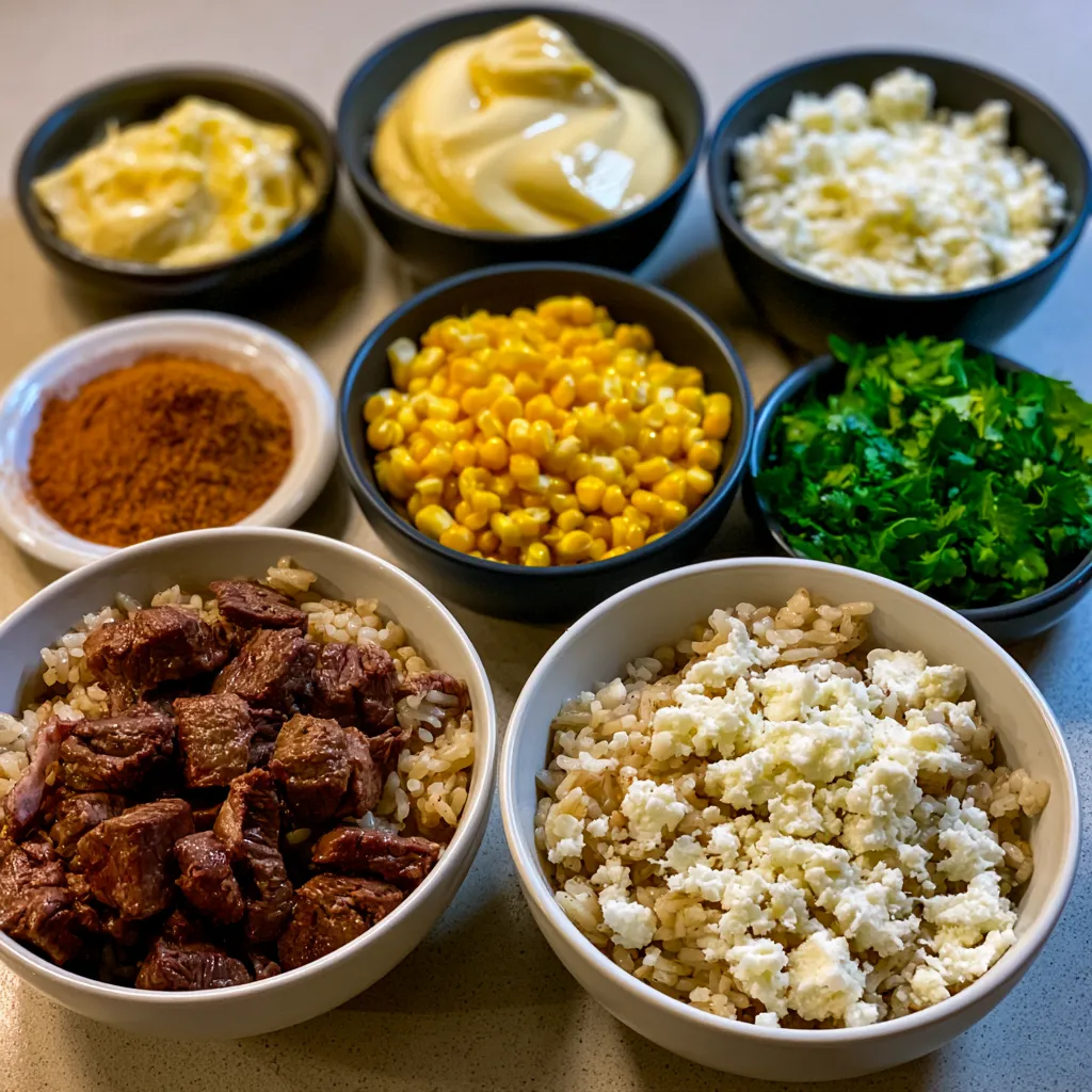Street Corn Beef Rice Bowl