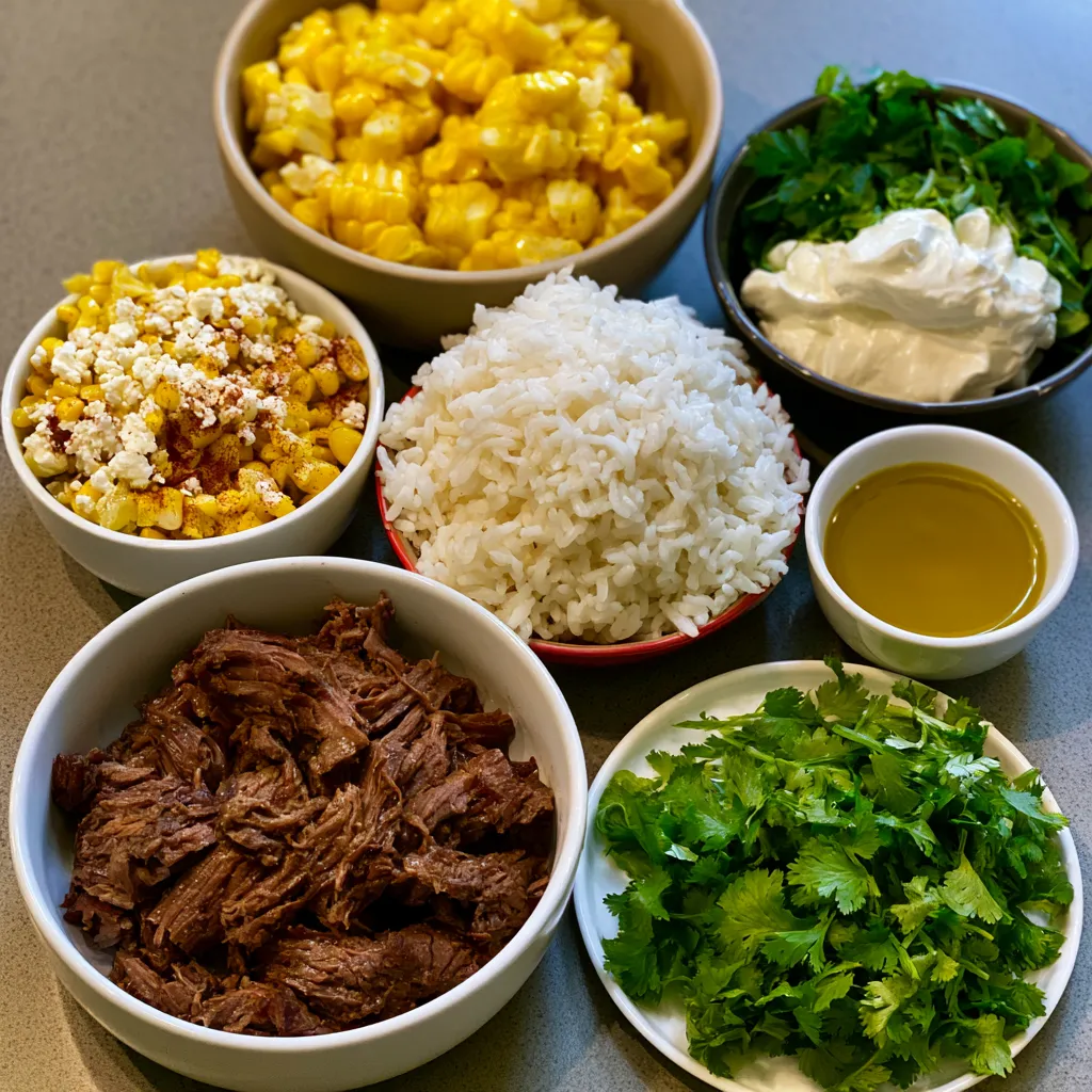 Street Corn Beef Rice Bowl